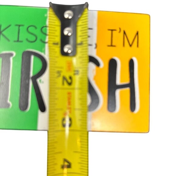 Kiss Me Irish Wooden Sign Block Decor St Paddy Tiered Tray Table Top St Patrick - Picture 7 of 8